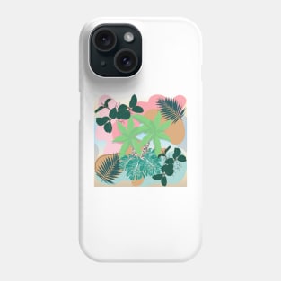 Modern Tropical Foliage Pink Mint Creative design Phone Case