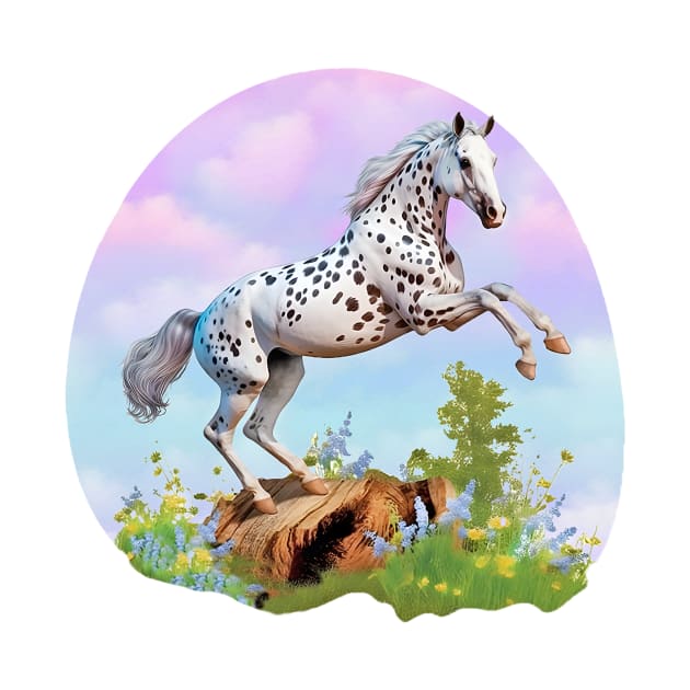 Appaloosa Horse Rearing in the Meadow Sticker by candiscamera