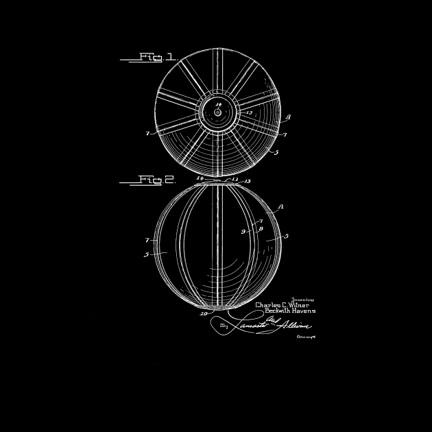 Ball Vintage Patent Hand Drawing by TheYoungDesigns