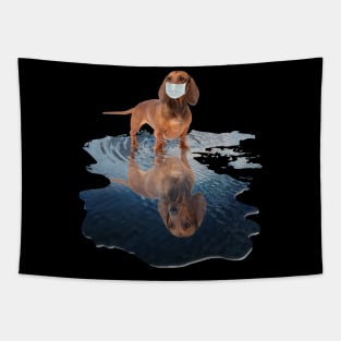 Dachshund Dogs Lover - Dachshund Face Mask Funny - Dachshund T-Shirt Tapestry