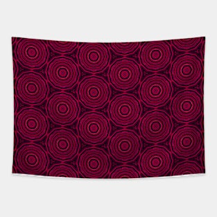 Magenta Pink Geometric Circle Pattern Tapestry