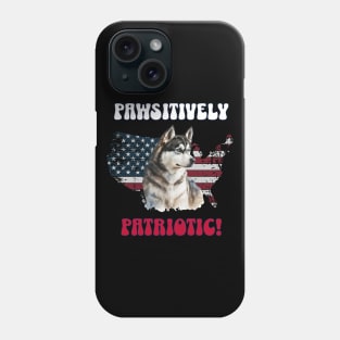 4th of July Independence Day Patriotic Siberian Husky Funny Design for Dog Lovers Phone Case