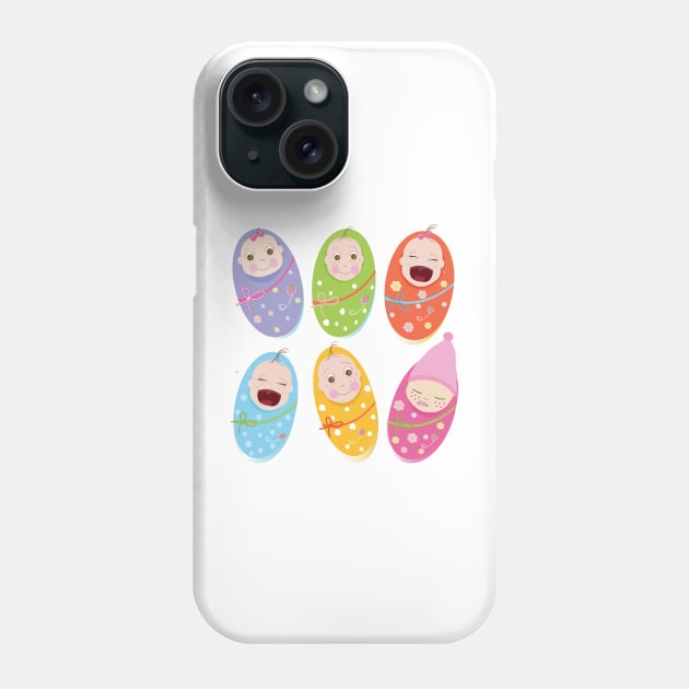 Cute swaddle babies Phone Case by GULSENGUNEL