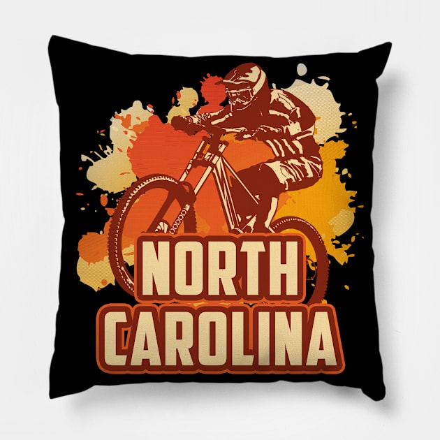 North Carolina downhill biking Pillow by SerenityByAlex