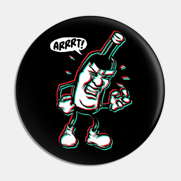 Bob the Bottle in 3D Pin by chadsuniverse