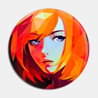 Geometric Girl Red - Anime Wallpaper Pin