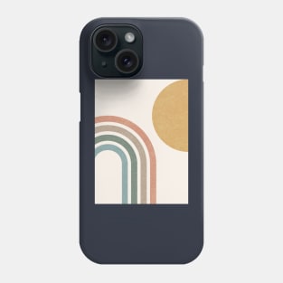 Mid-Century Modern Sun & Rainbow Colorful Phone Case