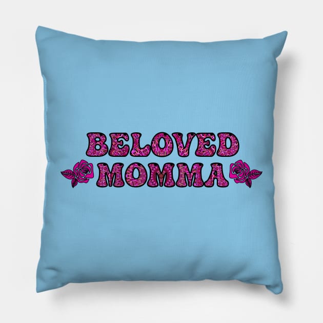 Beautiful Pink Momma with Roses Pillow by FloralButterflyDreams