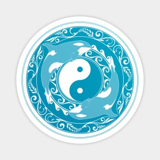 Yin and Yang Orcas Magnet