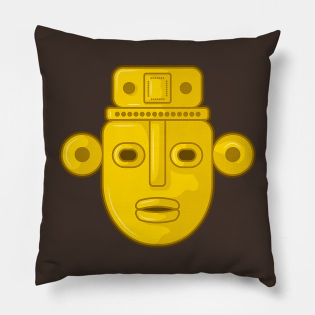 Ancient Colmbian indigenous god Pillow by Drumsartco