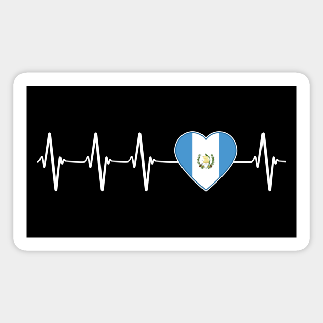 Guatemalan Heartbeat I Love Guatemala Country Flag Heart Family Guatemala Magnet Teepublic National flag of guatemala in heart illustration. teepublic