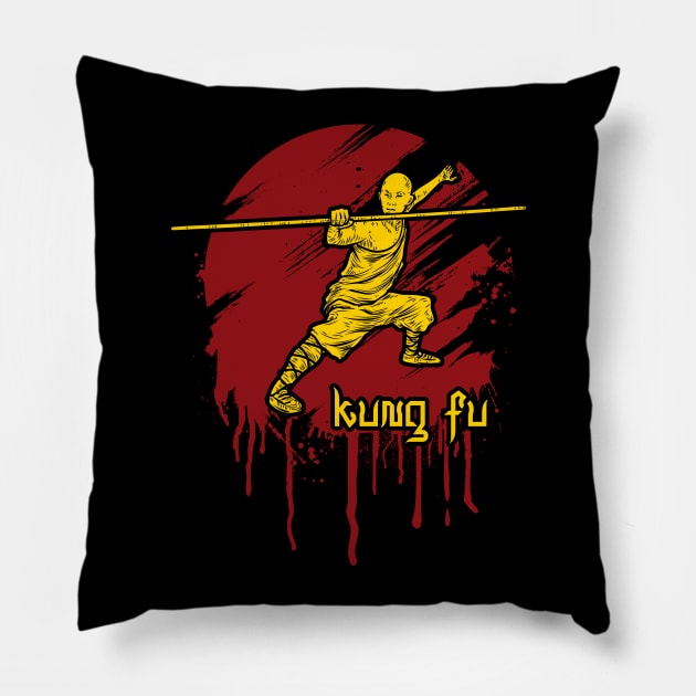 Kung Fu Bo Staff Martial Arts Pillow by RadStar