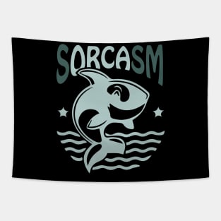 Sorcasm funny sarcasm orcas pun | Orca lover gift Tapestry