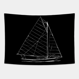 Sailboat Nautical Design Sketch - Sailing Tapestry