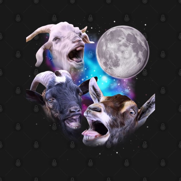 Three Goats Howl at the Moon by darklordpug