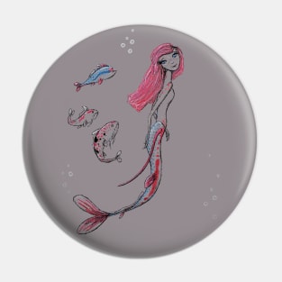 Koi Mermaid Pin