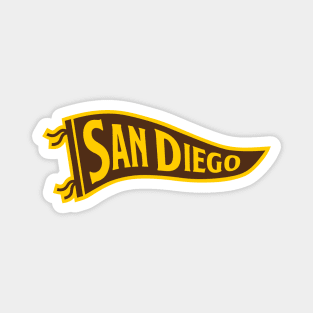 San Diego Pennant - White Magnet