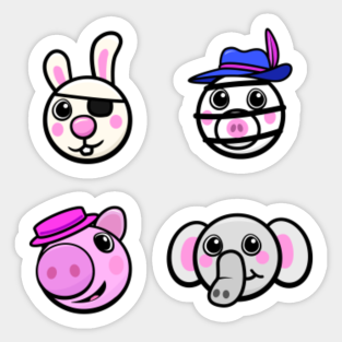 Roblox Piggy Stickers Teepublic - rainbow piggy skin roblox