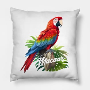 Scarlet Macaws Pillow