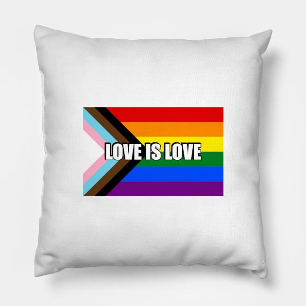 Progress Pride Flag - love is love Pillow by InspireMe