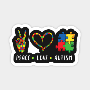 Peace Love Autism Magnet