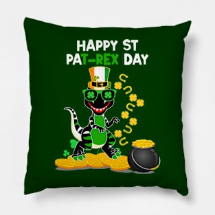 happy st pat rex day Dinosaur Pillow