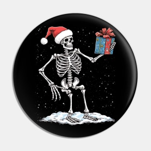 skeleton Santa Pin