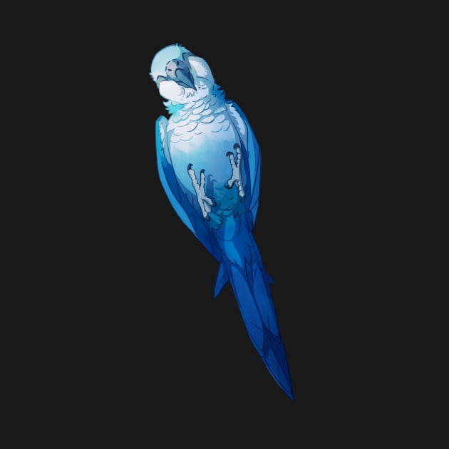 Playful Blue Spix Happy pet macaw parrot by Ink Raven