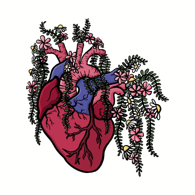 Heart With Flowers and Leaves- Growth in your heart by AlmightyClaire