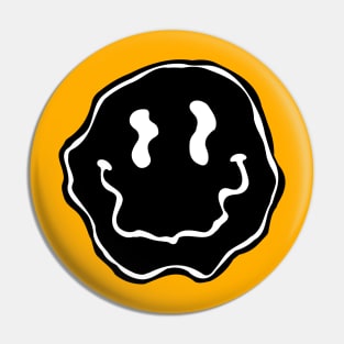 Trippy Smiley face black Pin