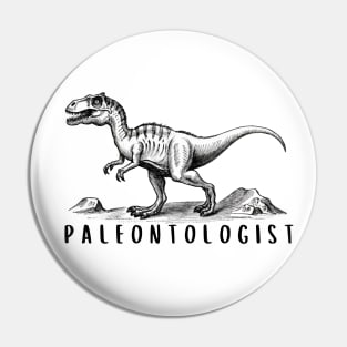 Paleontologist text with dinosaur illustration Pin