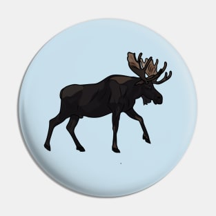 Moose cartoon illustration Pin