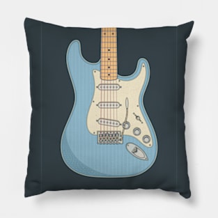 Sonic Blue Strat Guitar Pillow