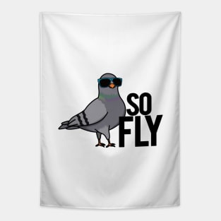 So Fly Cute Pigeon Bird Pun Tapestry