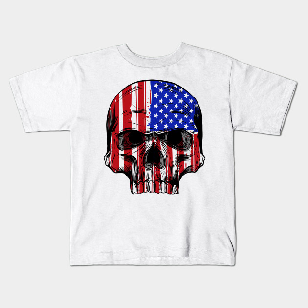 American Flag Painted Skull American Flag Kids T Shirt Teepublic