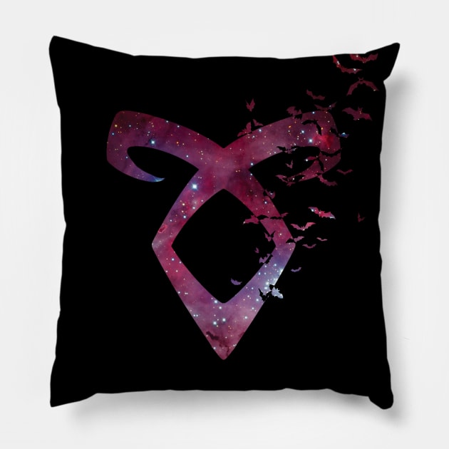 Shadowhunters rune / The mortal instruments - rune bats (red galaxy) - Parabatai - gift idea Pillow by Vane22april