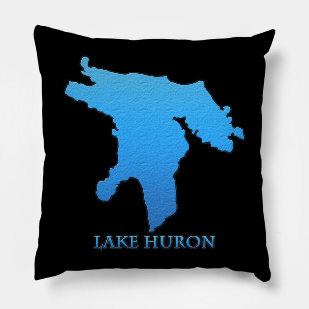 Lake Huron Great Lakes Outline Pillow by gorff