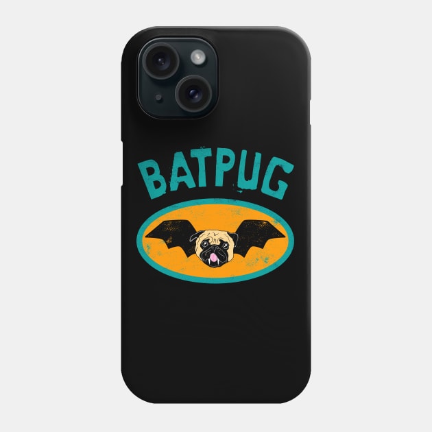 Batpug Halloween Retro Phone Case by Dragonbudgie