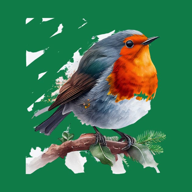 Robin Bird Watercolor 6.0 by CreativeDesignsx