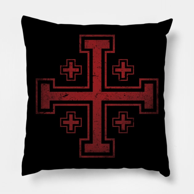 Kingdom of Jerusalem Cross Pillow by Beltschazar