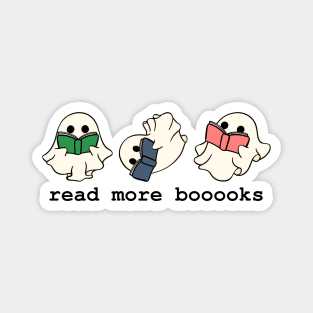 Read More Booooks Cute Ghosts Reading Book Spooky Halloween Party Costume Magnet