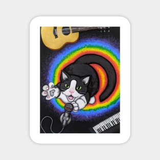 The Minstrel - Whimsical Cat Painting Magnet