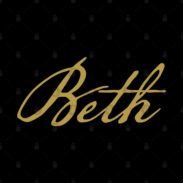 Beth Typography Gold Script by ellenhenryart