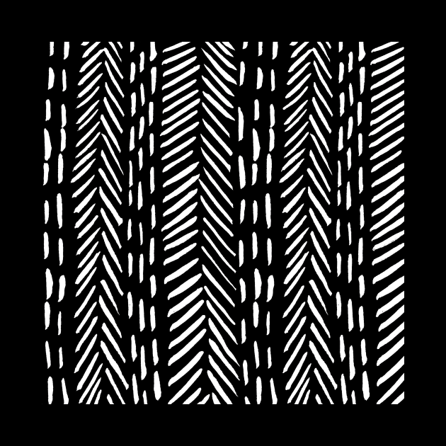 Abstract herringbone pattern - black and white by wackapacka