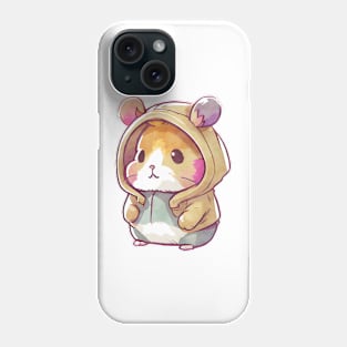 Cartoon Hamster Wearing Hoodie Phone Case