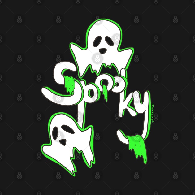 Spooky Ghosts on a black background by Missing.In.Art