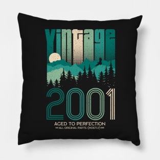 Vintage 2001 20th Birthday Twenty Years Gift Pillow