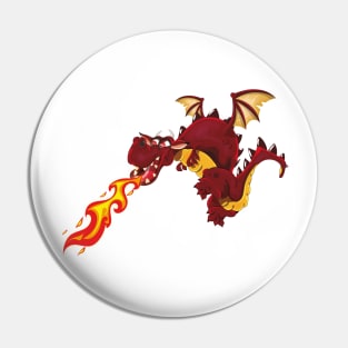 Fire breathing Dragon cartoon Pin