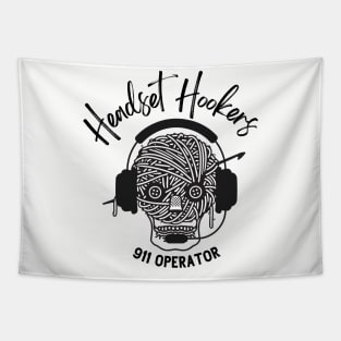 Headset Hookers for 911 Dispatcher Thin Gold Line Crochet Lover Tapestry