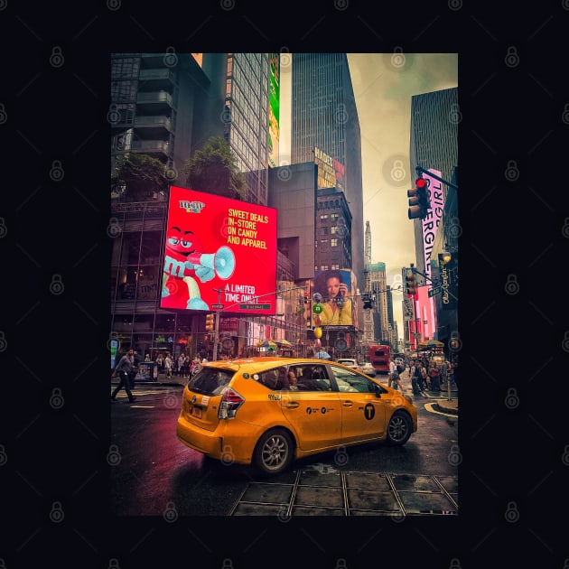 The Yellow Cab in Times Square, Manhattan, NYC by eleonoraingrid